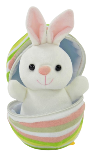 [ZE 75762] Peluche lapin dans son oeuf ~16 cm