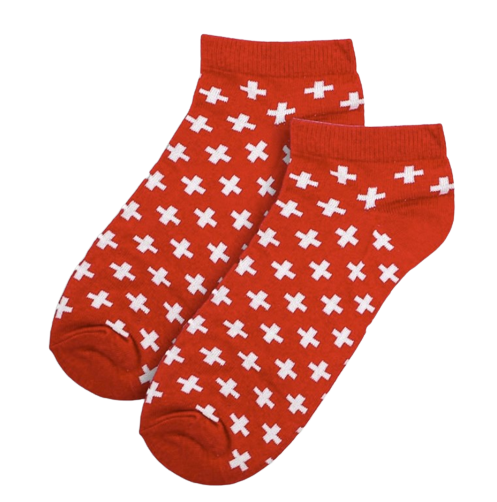 [MS SO20100.3] Chaussettes courtes &quot;croix suisse&quot; (taille 43-46)