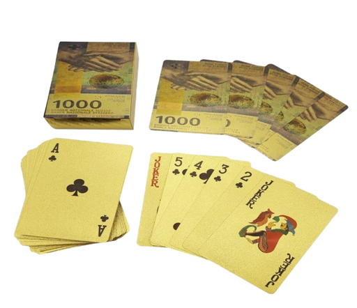 [CR 0045] Joker-Spiel 1000-Franken-Goldschein (54 Karten, inkl. 2 Joker)