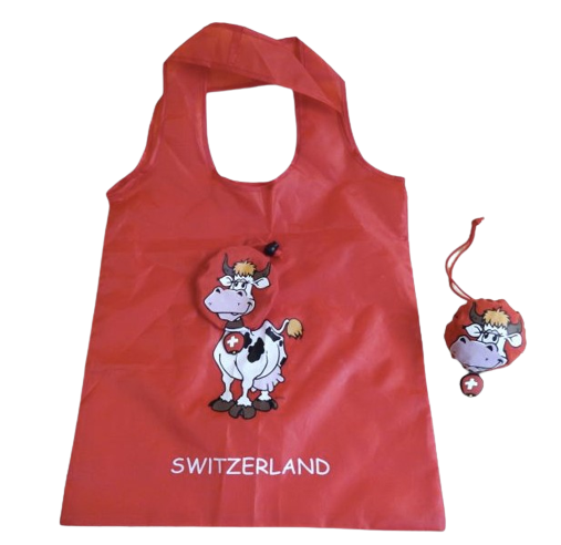 [CR 0310] Sac à provisions pliable vache suisse