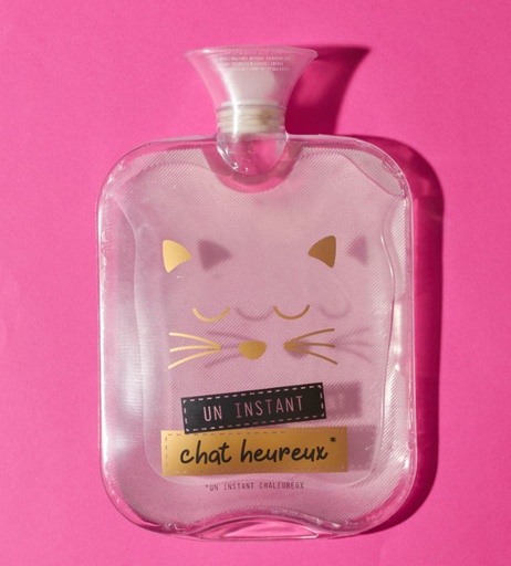 [ ZE SB0008-2] Bouillotte 2 litre  «Un instant chat heureux»