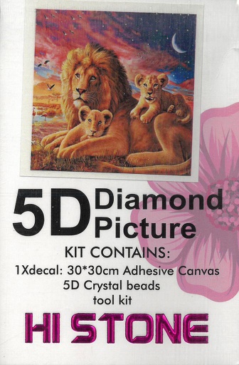 [ZE 9781-10] Peinture au diamant &quot;Lions&quot;