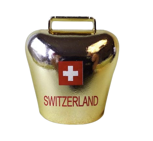 [CR 9223] Aimant cloche laiton &quot;croix suisse&quot;