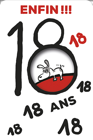 [AGi44-18] Mélange de 4 cartes à 4.90 Anniv. âge fixe 18 ans