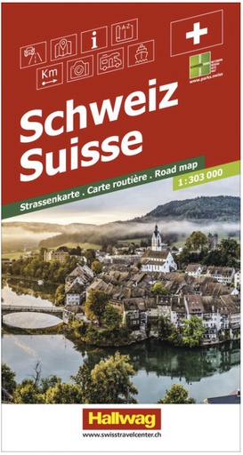 [BZ43345115] Carte routière Hallwag 1:303'000 Suisse