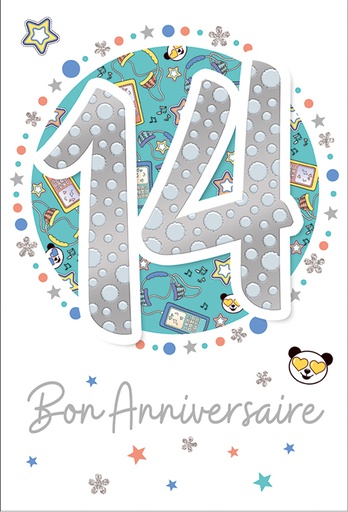 [AG 524190-14] Carte Anniv. 14 ans