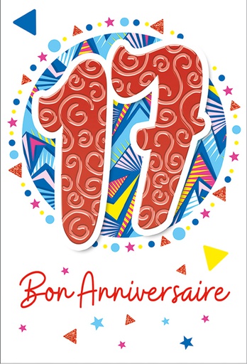 [AG 524190-17] Carte Anniv. 17 ans